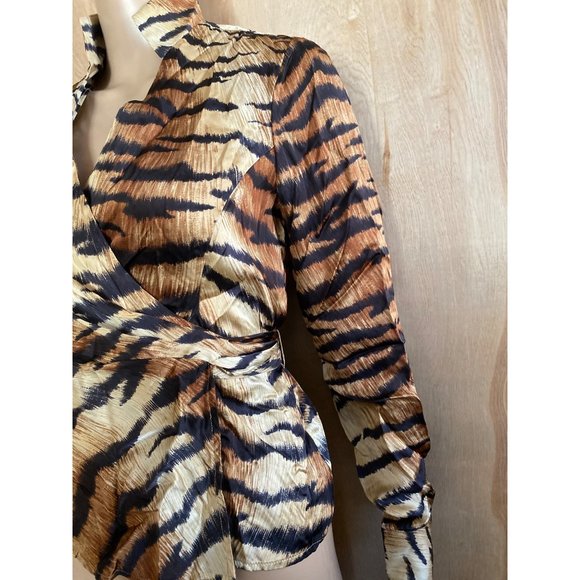 Lafayette 148 New York Tiger Print Blouse - Picture 4 of 15